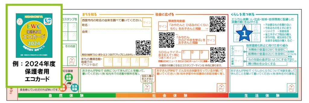 押印例 お店 保護者用エコカード